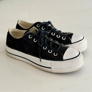 Black Platform Converse Sneakers 9